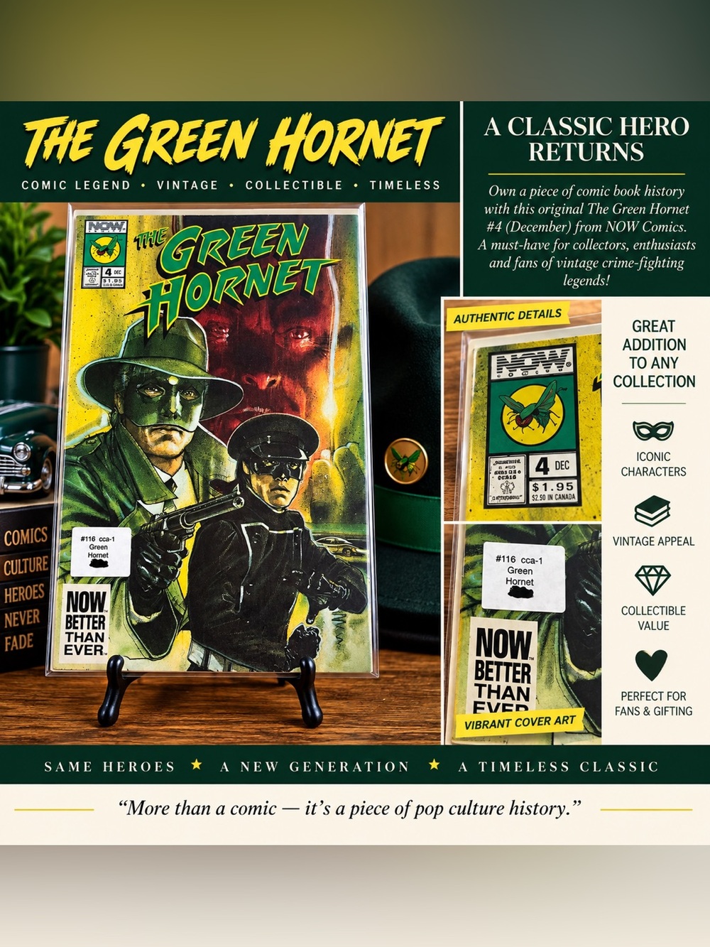 The Green Hornet #4 NOW Comics 1991 Eddy Newell Painted Cover Copper Age